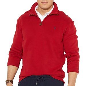 red polo half zip sweater